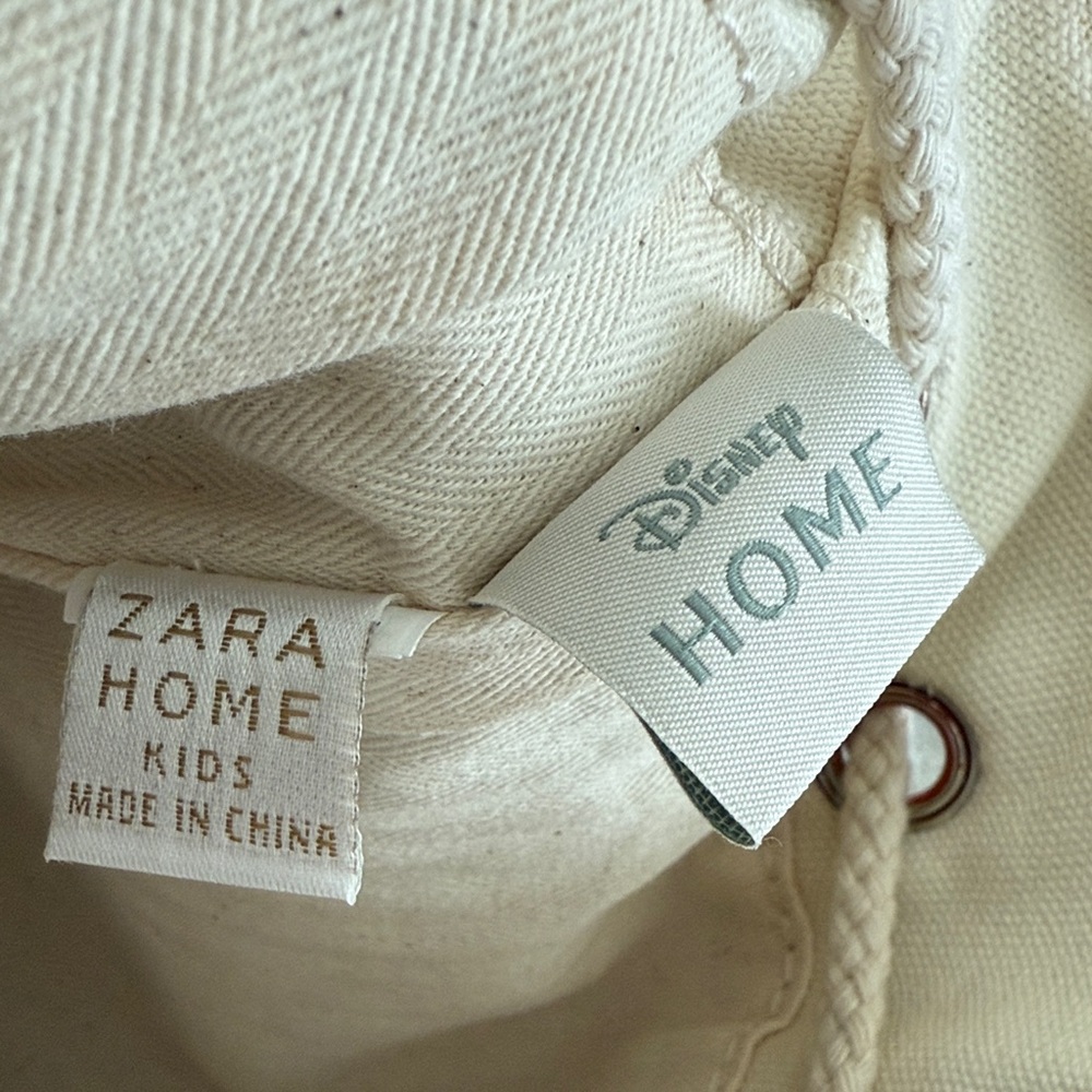 Zara Home x Disney Canvas Drawstring Bucket Bag with Disney Hula Characters - Picture 8 of 14